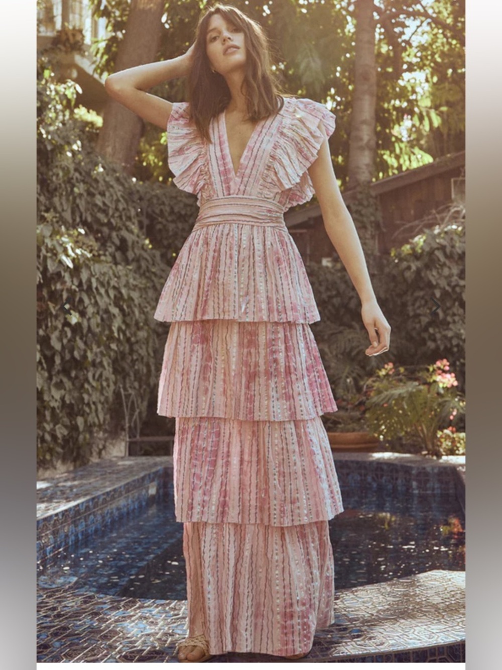 Saylor Stefania Pink Tiered Maxi Dress REVOLVE size small video
